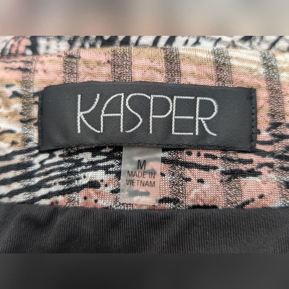 NWT Kasper Abstract Multi-Lined Print Pencil Skirt Sz L Back Zip - Picture 9 of 17